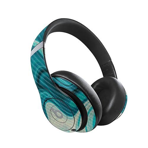 Image of MightySkins Carbon Fiber Skin Compatible with Beats Studio Pro - Aqua Swirl | Protective, Durable Textured Carbon Fiber Finish | Easy to Apply