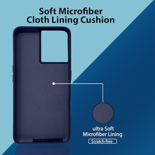 Image of LIRAMARK Liquid Silicone Soft Back Cover Case for OnePlus Nord 2T 5G / 1+Nord 2T 5G (Midnight Blue)
