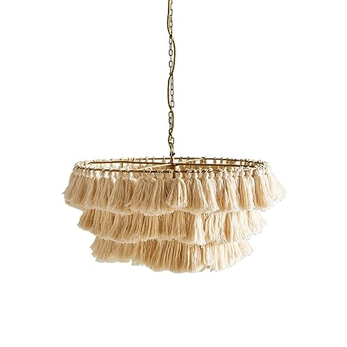 Lampe Suspendue Boho en macramé avec lustre de plafond industriel