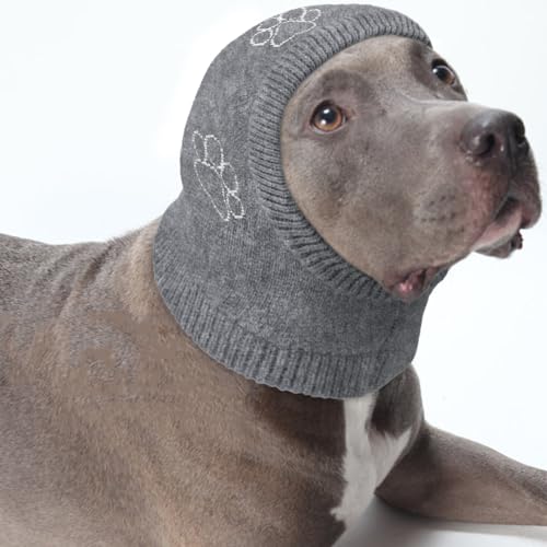 Nanaki Dog Hats Calming Hoodie-Dog Ear Covers Head Cover Protector Hematomas Wraps, No Shake Ear Wrap Muffs Noise Protection, Anxiety Relief, Fireworks, Grooming, Thunderstorm, Bath, Vet Visit