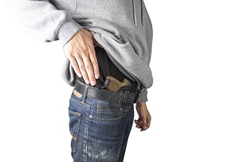Made in USA Suede Leather Concealed Carry Holster | Compatible with Glock 42 & 43 | Sig Sauer P365 | Springfield Hellcat | Ruger LC9, LC9s | The Ultimate Suede IWB Holsters | Standard Brown Right Hand - Thumbnail 7