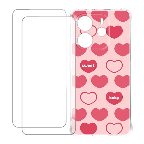 UOGNADGD Xiaomi Redmi Note 14 4G 164MM �Ƃ̌݊������� �J�X�^���J���t���P�[�X�{�����K���X�ی�t�B����2���t�� ? �Ռ��z�������h�~ (�s���N�̃n�[�g)