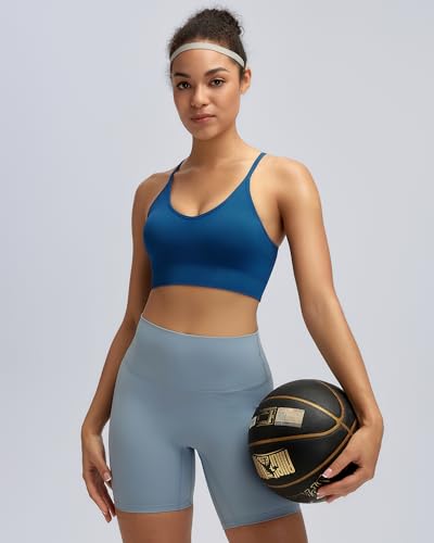 Image of RUNNING GIRL Sports Bras for Women,Sexy Crisscross Back Seamless Supportive Sports Bra Medium Support with Removable Pads