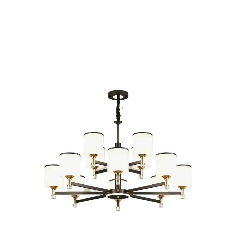 Lampe à suspension moderne et atmosphérique noire : lustre anti-poussière salon