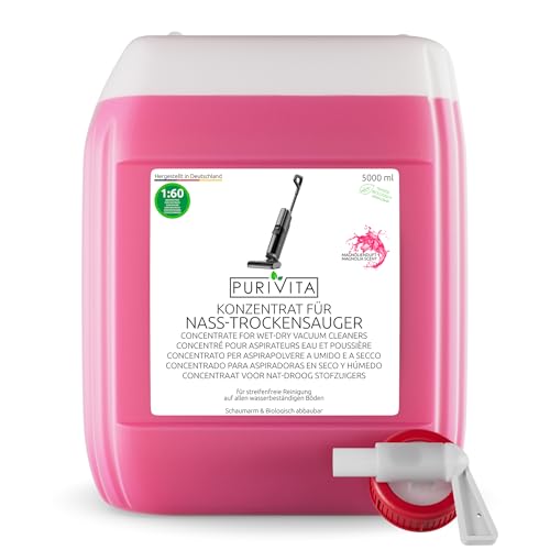 Produit de nettoyage pour sols et aspirateur laveur PURIVITA 5L au parfum magnolia