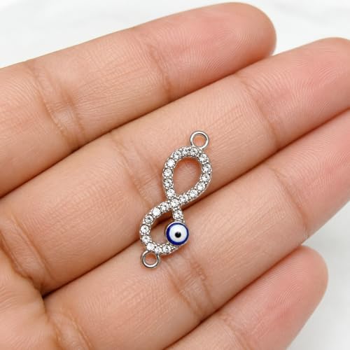Image of 10 Pc. Evil Eye Charms for Rakhi Making | DIY Nazar Protection Charms for Rakhi, Bracelet, Lumba Rakhi, Necklace, Jewelry & Craft Making | Assorted Design