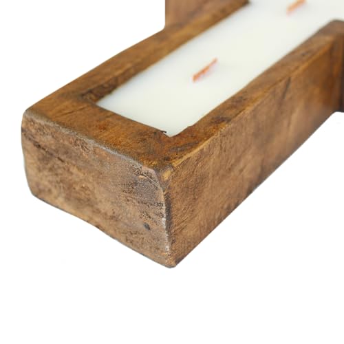Image of McCall's Candles | Butterscotch Maple | Rustic Cross-Shaped Bread Bowl Candle | Multi-Wick with Crackling Wooden Wicks | USA-Poured Wax | Farmhouse Decor