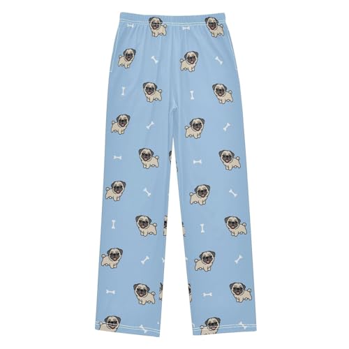 ZZKKO Cute Pug Dogs Cartoon Boys Pants for Kids Jogger Pants with Pockets S-XL