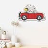 Open Road Brands Peanuts Snoopy and Woodstock in Red Car Wood Wall Decor - Fun Snoopy Wall Art for Home Decorating #4