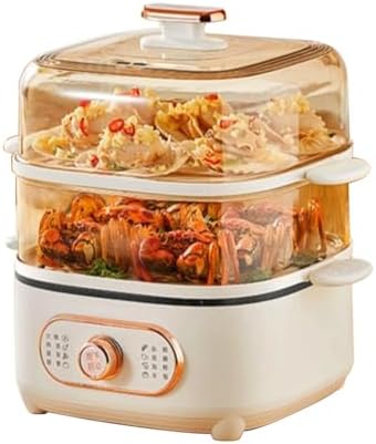 1200W 2-Tier Electric Food Steamer - 10.5L Stackable Stainless Steel Vegetable Cooking Pot for Healthy Meal Prep, Fast & Efficient Steaming, Ideal for Home Use
