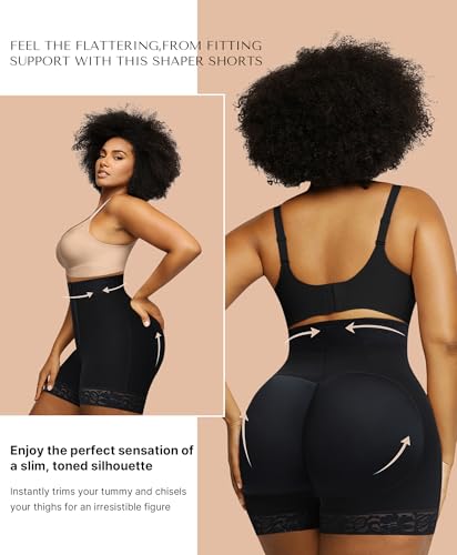 SHAPELLX Butt Lifter Shapewear Tummy Control Shorts For Women Waist Cincher With Hook Zipper Closure Body Shaper Wear