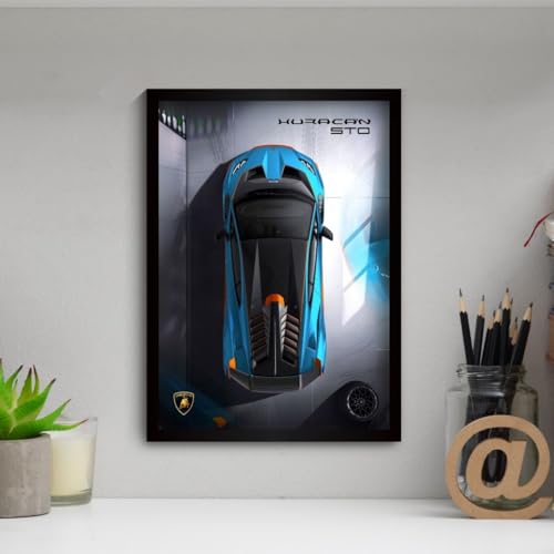 Image of Funk You Store Lamborghini Huracan Poster | Framed Lamborghini A4 Sized (31 x 23 cm) | Car Posters for Wall, Gift for Boys, Supercar Frames | Car Poster for Wall, Bedroom, Hostel, Study Room