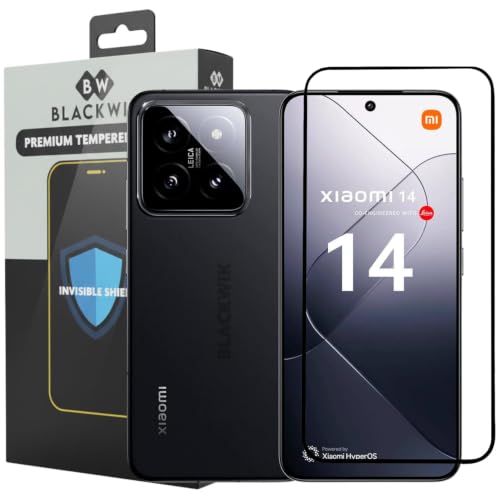 Image of Blackwik Tempered Glass Screen Protector for Xiaomi 14 with Edge-To-Edge Protector Coverage | Easy Installation Kit (Black)