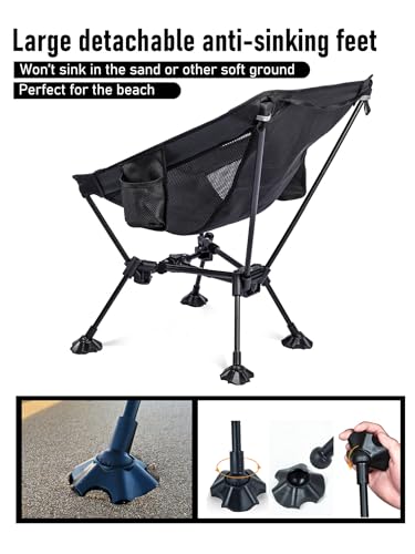 WildCall Silla Plegable Ligera para Camping Silla Anti-hundimiento, Negra miniatura 4