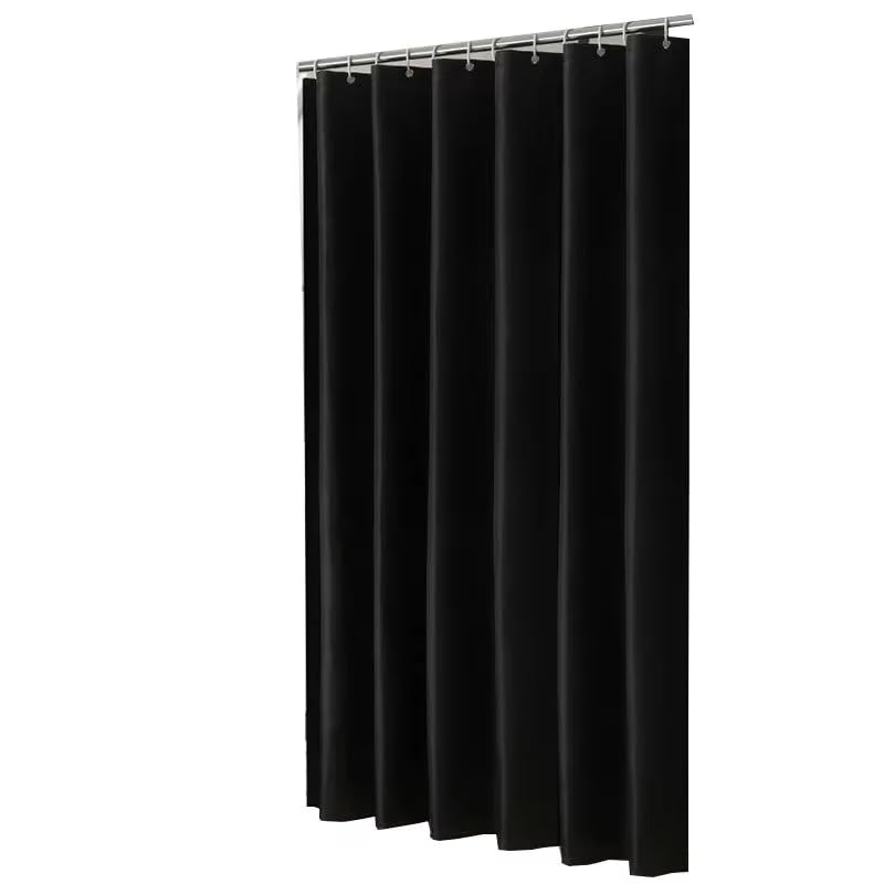 Rideau de douche noir imperméable en tissu anti-éclaboussures 155x180