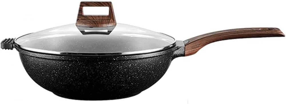 ASerZenith Non Stick Wok Household Frying Dual Purpose Small Pan For Induction Cooker Kitchen Cooking Pot