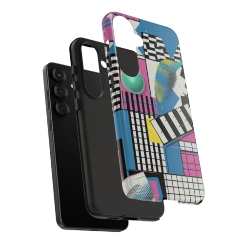Coque Samsung S25 Plus multicolore géométrique rigide et résistante aux rayures