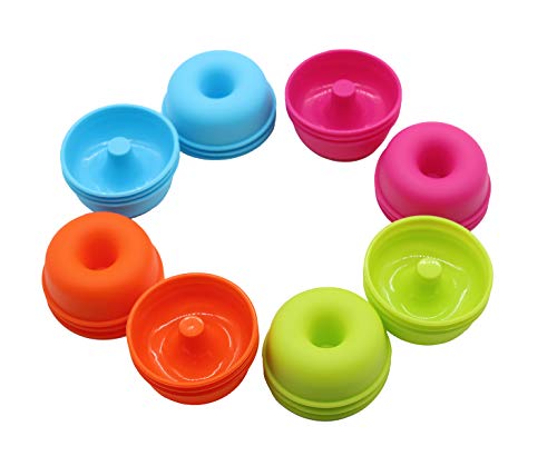 Megrocle 24 Pcs Silicone Donut Pan for Baking, Reusable Nonstick Silicone Molds Oven-Microwave-Dishwasher