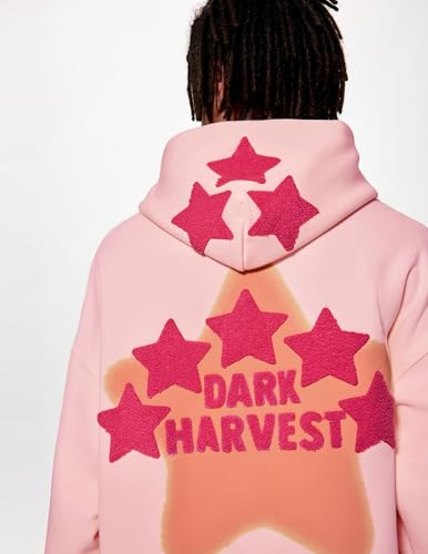 Vamtac Pink Star Hoodie Oversized Graphic Hoodies Unisex Y2K Long Sleeve Pocket Pullover Fall Hoodie 2025 Trendy Tops