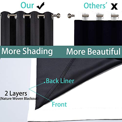 Image of Yakamok Full Shading Curtain for Patio Door,Thermal Insulated Backing Sliding Glass Door Drape with Silver Grommet for Villa(1 Panel, 100W x 84L, Pure White)