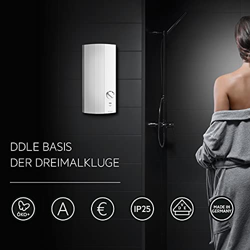 AEG DDLE Basis Electronic Instantaneous Water Heater 18/21/24 kW, Switchable, Continuous Temperature Selection with 4 Application Symbols, Fixed Connection 400 V, VDE Tested, 222390