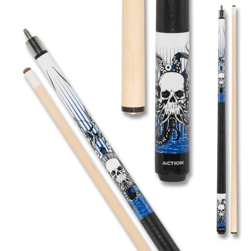 Eight Ball Mafia EBM17 Pool Cue - White, Blue, and