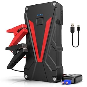 Jump Starter Power Pack, 2500A Peak,12V Car Jump Starter (up to 7.0L Gas/5.5L Diesel Engines) Portable Car Battery Booster Jump Starter with Jump Leads,Quick Charge,LED Flashlight