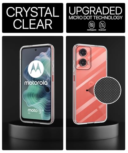 Image of WOW IMAGINE Transparent Back Cover Case for Motorola Moto G35 5G | Raised Bumps for Full Device & Camera Protection Shockproof TPU Silicone Back Case Mobile Cover - Transparent