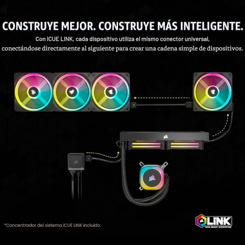 Corsair iCUE LINK QX120 RGB kit de inicio triple con ventilador adicional para chasis PC 4