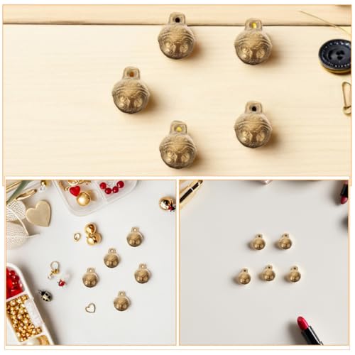 Mini Breloques Clochettes Vintage Cuivre 16 MM Pendentifs Tête de Tiger