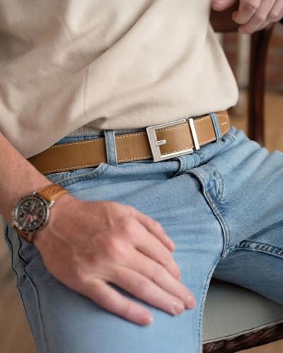 Image of CHAOREN Ratchet Belts for Men - 1.5 inch Mens Belt Genuine Leather for Causual Jeans - Customizable Style, Versatile Fit