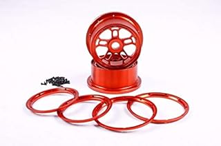Hockus Accessories CNC Alloy Wheel hub Set Whit Ring for 1/5 rovan LT LOSI 5IVE-T RC CAR Parts - (Color: RED)