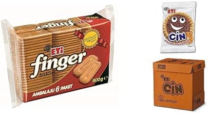 Eti bisküvi ve kek seti (Finger bisküvi ve Cin portakallı bisküvi, 6 x 150 g ve 36 x 25 g)
