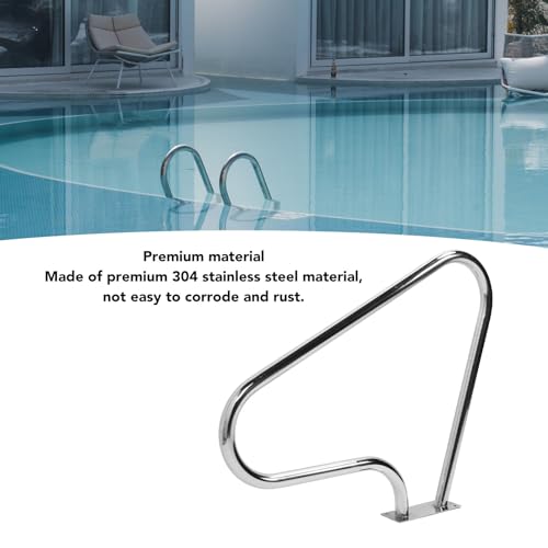 Schwimmbecken Handlauf aus 304 Edelstahl, Poliert, Rostfrei, Curve Bar Design, 103.5x80.5cm - Komfortable Einstieghilfe, Stabile Pool Geländer Ausstieg Für Wasserpark und SPA