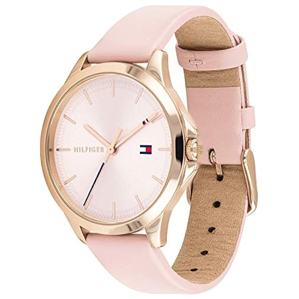 Tommy Hilfiger Orologio Analogico al Quarzo da Donna con Cinturino in Pelle Rosato - 1782090