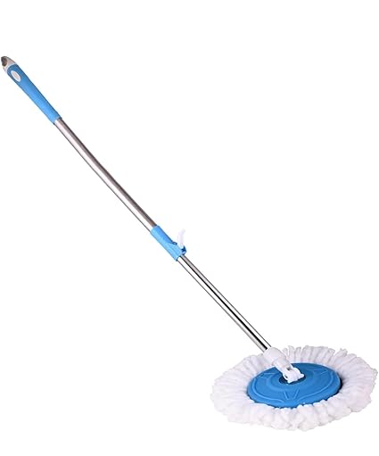 Metal 42-Inch Mop Stick Adjustable Rapid-Change Handle Ideal for Industrial Household Floor Cleaning with 10-Inch Mop Plate (Random Color)