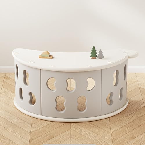 Image of StarAndDaisy Multi-Function Kids Study Table & Activity Desk, Baby & Kids C-Shape Frame | Mini Climbing Frame for Toddlers | Durable Plastic Rocking Recliner Bed, Indoor Play Furniture -Grey