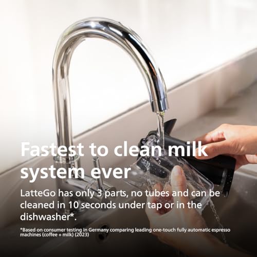 Image of Philips 5500 Series Fully Automatic Espresso Machine, LatteGo Milk System, Integrated Grinder, 20 Hot & Iced Coffee Pre-Sets, Quick Start, SilentBrew, 15-Bar Pressure, Black Chrome (EP5544 /94)