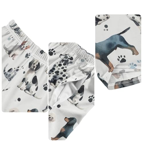 Boys' Pants Cute Watercolor Dogs Funny Long Bottoms Jogger Pants Elastic Waist Trousers with Pockets S-XL4