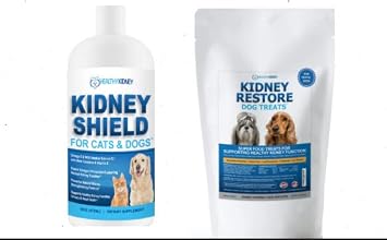 Kidney Restore Petite Dog Treats & Kidney Shield Cats & Dogs Two-Pack Bundle Support Normal Kidney Function Renal Supplements