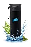 PURE Gourde Filtrante Eau Non Potable [650 ml], 1500L - Filtration 0.2µm - Purificateur d'eau non potable, élimine 99,99% des Bactéries - Randonnée, Voyage, Survie, Urgence - Filtre Interchangeable.