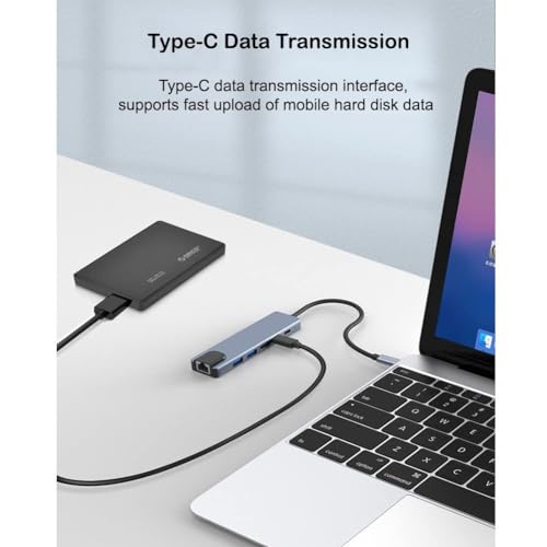 Image of USB HUB USB C Hub HDMI Adapter, 6 in 1 Multiport Compatible with MacBook pro to HDMI 4k,2 USB 3.0 Ports SD /TF Card Reader 55W PD for USB C Laptops & Type C Devices (USB C to 6 in 1 HUB)