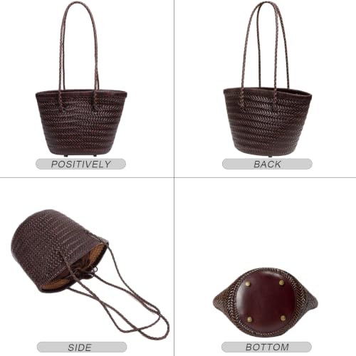 Image of Woven Tote Bag For Women, Fashion Crossbody Shoulder Bag, Casual Top-handle Handbags, and Travel Purses Phone Bag