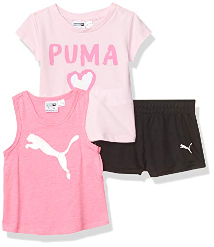 PUMA Baby Girls' Tee and Short Set, Cherry Blossom, 18M