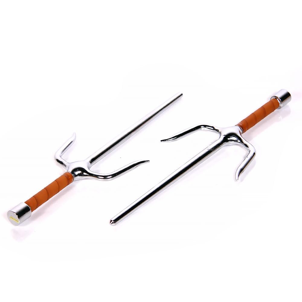 Japanese Deluxe Round Chrome Forged Fire Steel SAIS - Pair (18)