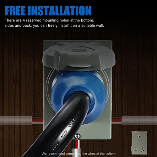 50 Amp Generator Cord And Power Inlet Box, 30Ft Generator Cords 50 Amp,125V/250V Generator Power Cord Nema14-50P/Ss2-50R Twist Lock Connector #TOP5