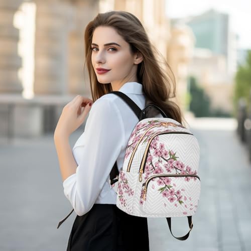 Sac à dos voyage femme ergonomique fleurs de cerisier pour voyager sans douleur