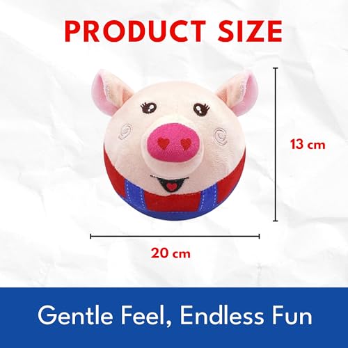 Image of Interactive Talking Pig Plush Toys for Dog - USB Rechargeable & Washable - Musical Pet Toy for Dogs to Play - Vibrating Ball & Plush Pig Dog Toy for Medium & Large Dogs