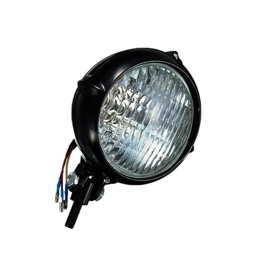 HONGYISM Fari Anteriori Per Moto Faro Vintage Per Motocicletta Per Cafe Racer Custom Bobber Fari Retrò Alogeni Evidenzia Giallo Bianco(B)
