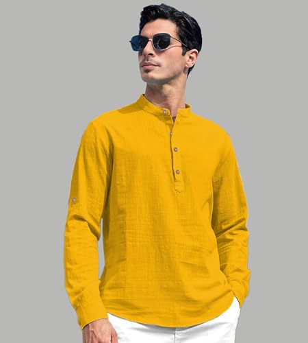 Image of Slim Fit Short Kurta for Men and Boys.(KRT BTN06, Navy Blue)
